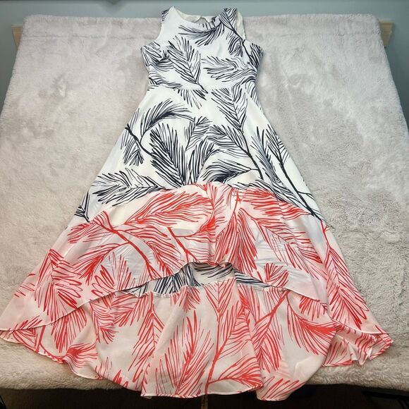 Vince Camuto Dresses & Skirts - Vince Camuto High Low Tropical Dress Size 4 Sleeveless Keyhole Back Summer Flowy